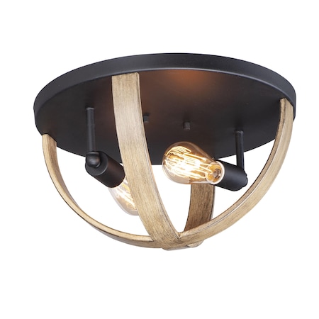 Maxim Lighting Compass 2-Light Flush Mount 27570BWBK